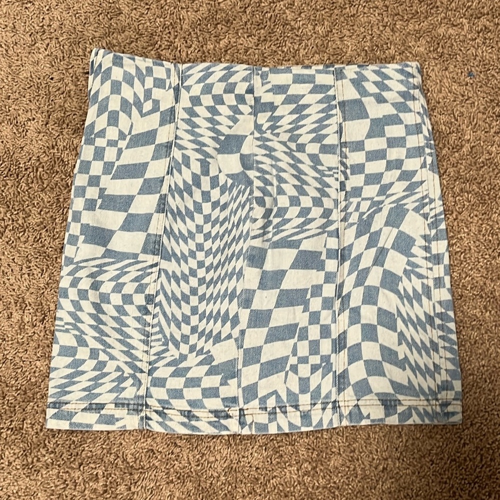 Patterned Denim Skirt